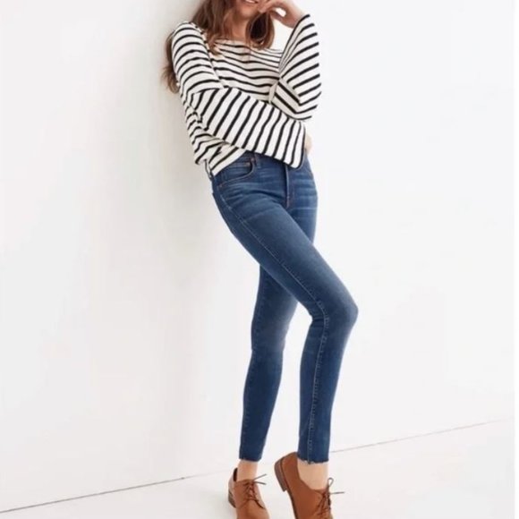 Madewell Denim - Madewell 10 Inch High Rise Skinny  Raw Hem Jeans Size 28